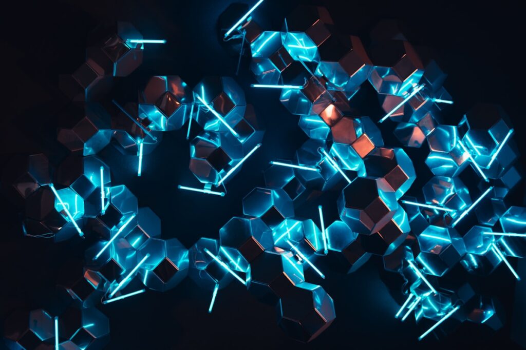 blue and white abstract art